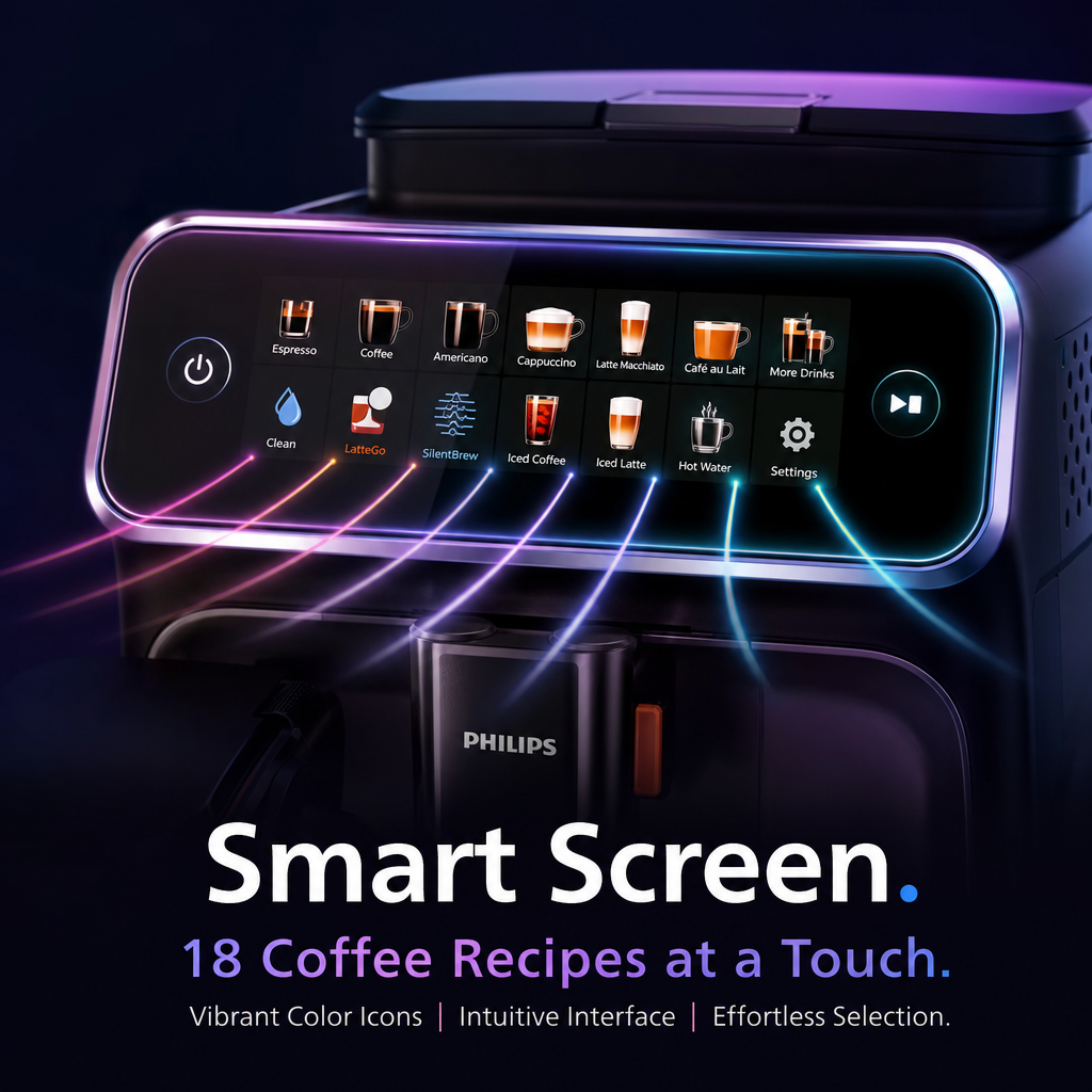 18-in-1 Fully Automatic Espresso Machine | One-Touch Hot & Cold Coffee Maker with Silent Grinding
