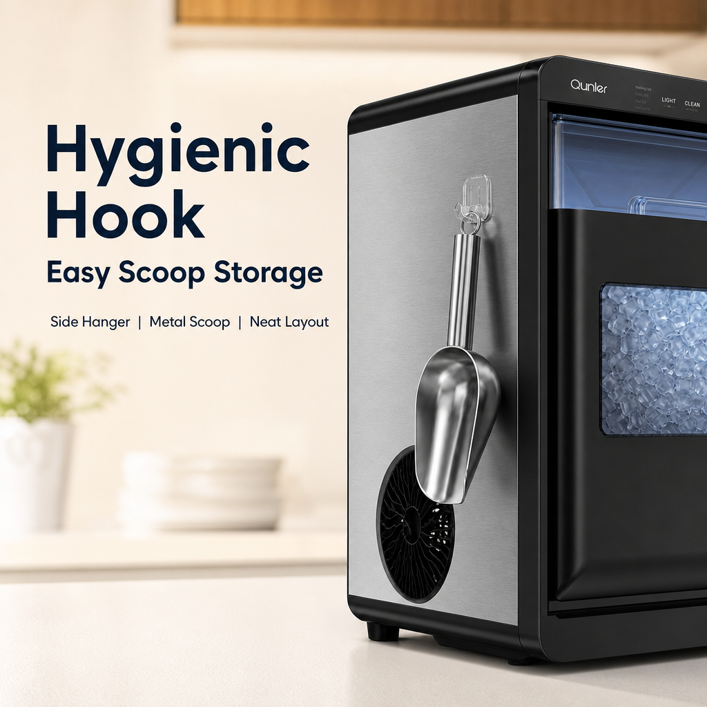 Countertop Portable Ice Maker Machine, Rapid Pellet Ice Production with LED Visible Window & Auto Self-Clean Function