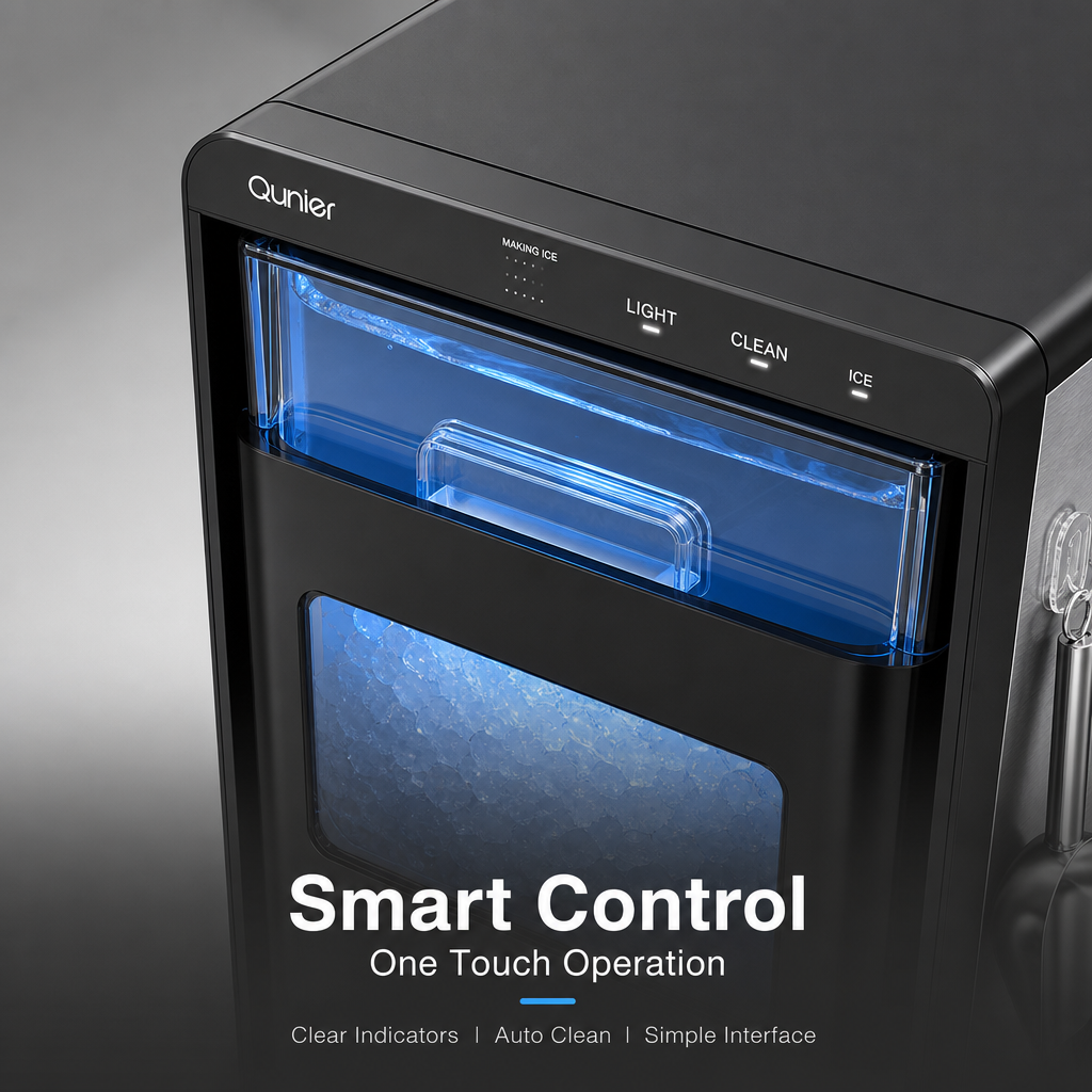 Countertop Portable Ice Maker Machine, Rapid Pellet Ice Production with LED Visible Window & Auto Self-Clean Function