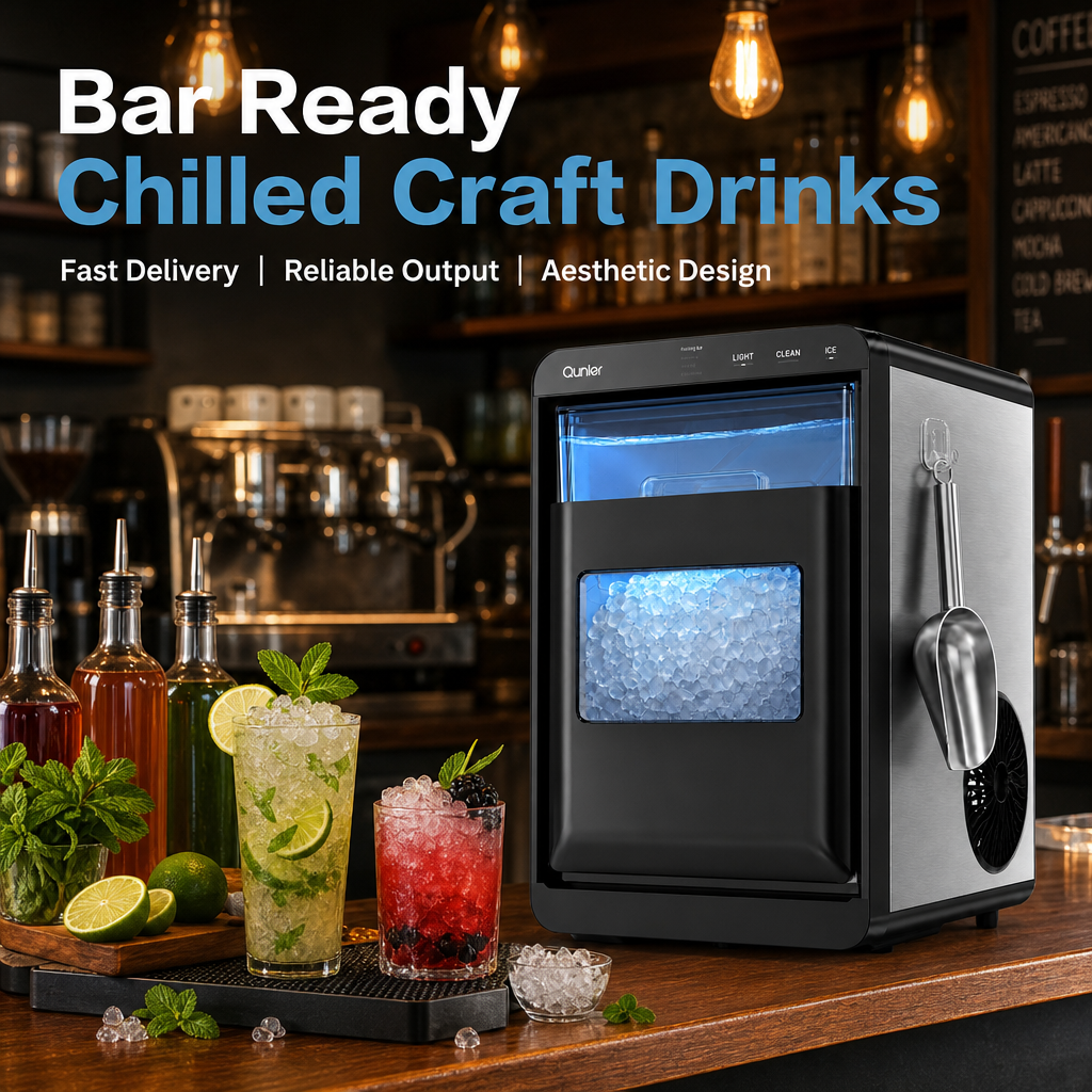 Countertop Portable Ice Maker Machine, Rapid Pellet Ice Production with LED Visible Window & Auto Self-Clean Function
