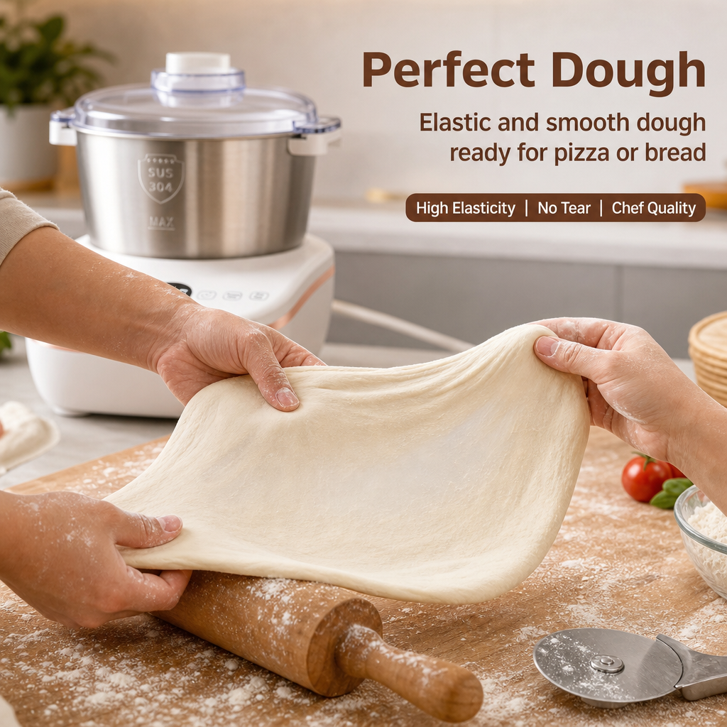 Automatic Dough Maker with Fermentation Function, 15 Mins Fast Knead, SUS304 Stainless Steel Bowl Smart Dough Mixer for Bread Buns Pizza