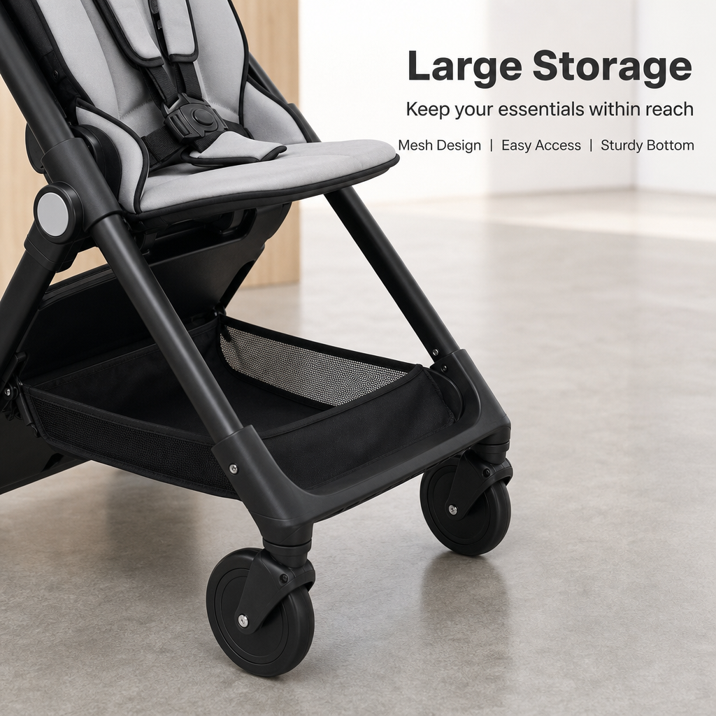 Cabin Approved Foldable Travel Stroller | 3-Second Compact Fold Lightweight Baby Stroller with 5-Point Harness
