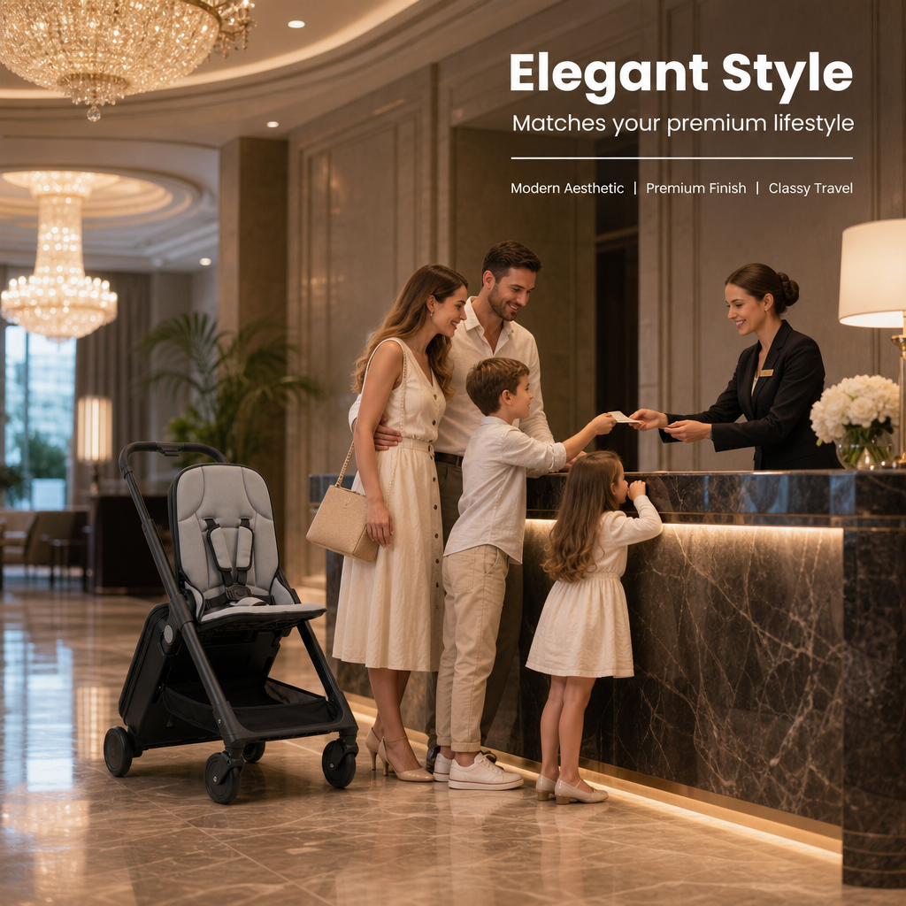 Cabin Approved Foldable Travel Stroller | 3-Second Compact Fold Lightweight Baby Stroller with 5-Point Harness
