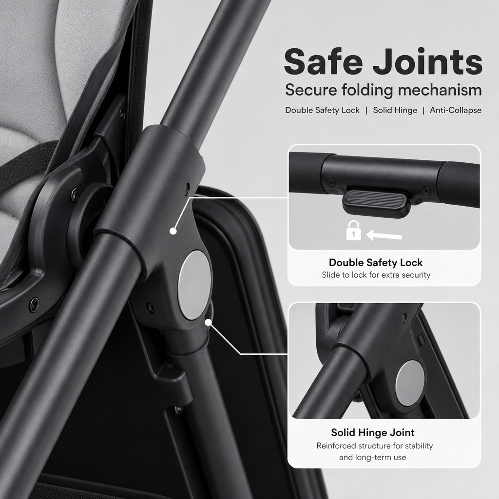 Cabin Approved Foldable Travel Stroller | 3-Second Compact Fold Lightweight Baby Stroller with 5-Point Harness
