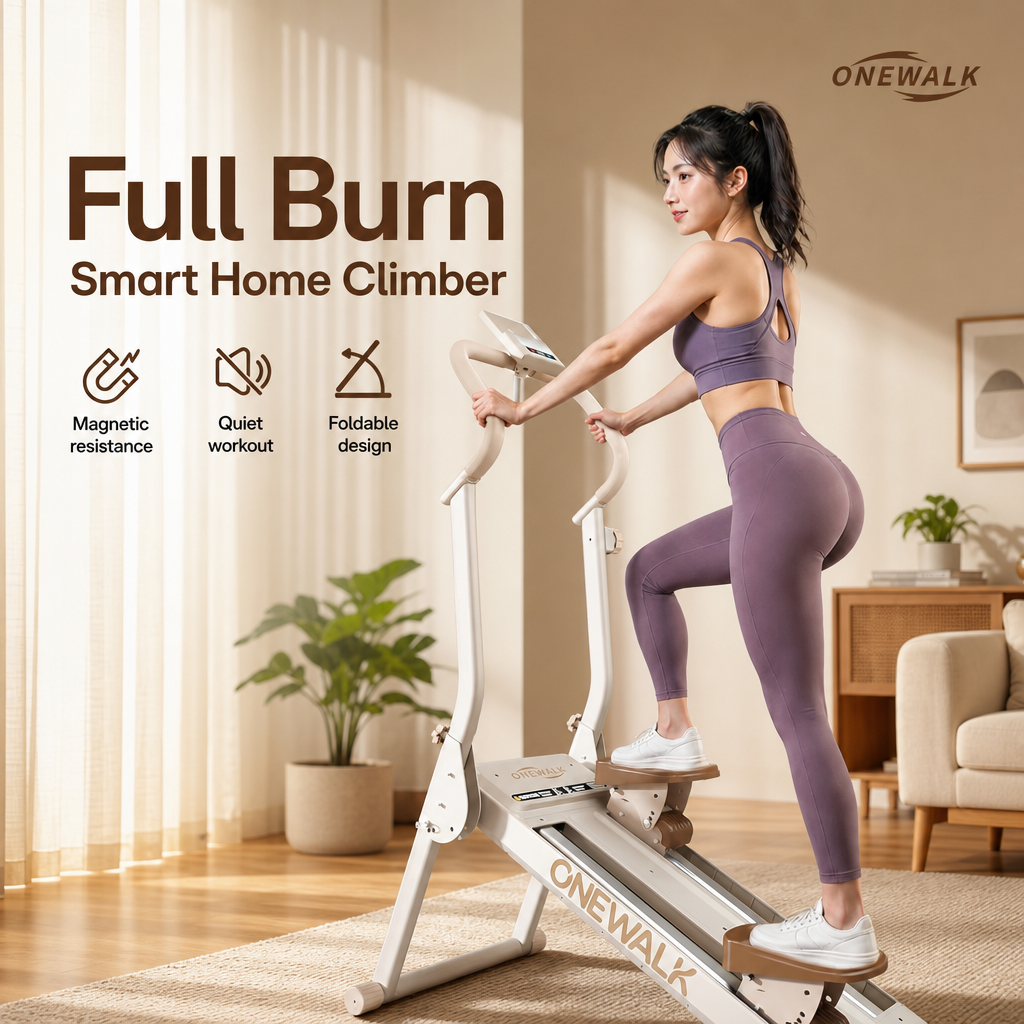 Foldable Magnetic Stepper Climber, Quiet Vertical Step Machine with Handrail, Adjustable Resistance Home Gym Cardio Workout Equipment with LCD Monitor