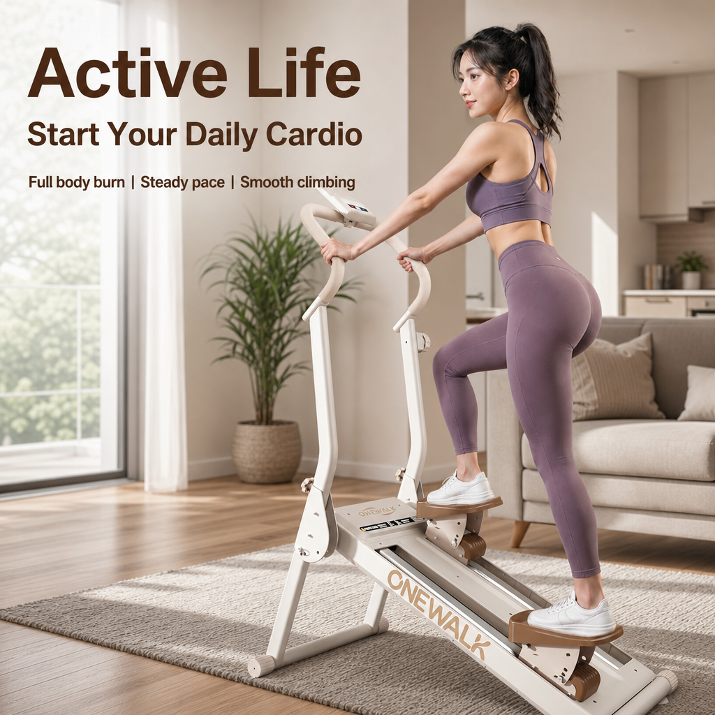 Foldable Magnetic Stepper Climber, Quiet Vertical Step Machine with Handrail, Adjustable Resistance Home Gym Cardio Workout Equipment with LCD Monitor