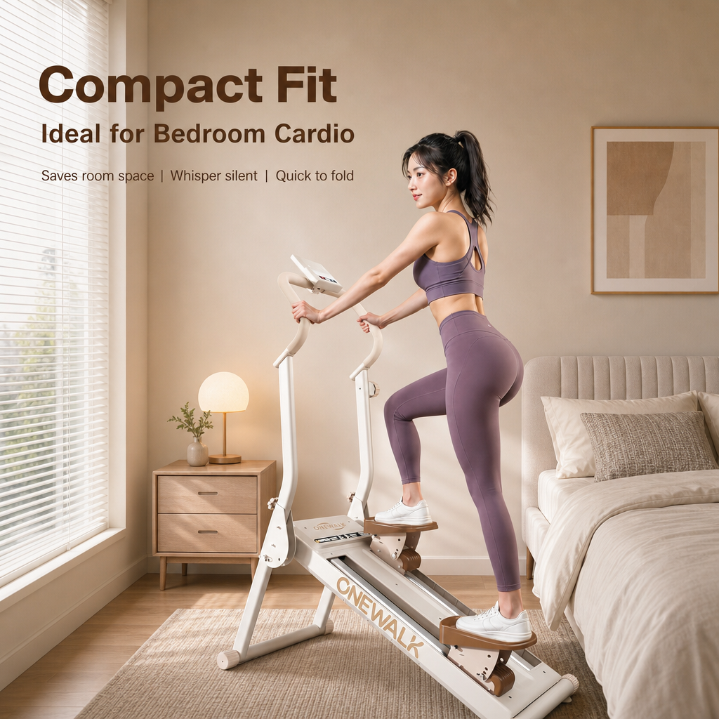 Foldable Magnetic Stepper Climber, Quiet Vertical Step Machine with Handrail, Adjustable Resistance Home Gym Cardio Workout Equipment with LCD Monitor