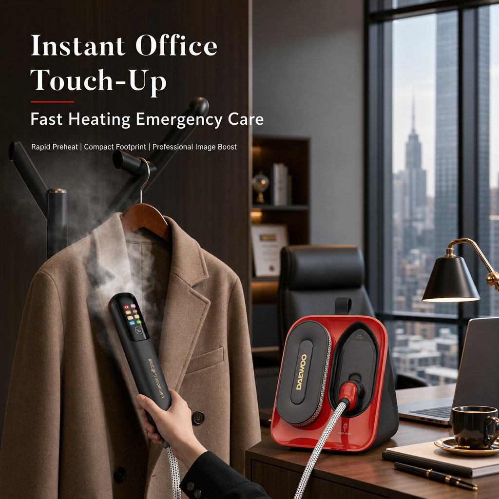 Portable Garment Steamer Iron, Multi‑Mode Steam Iron for All Fabrics, Hanging & Flat Press Clothing Steamer for Home Office Travel
