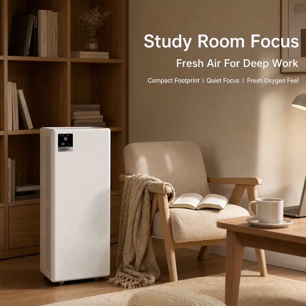 Large Room HEPA Air Purifier, 263m³/h Fast CADR, 99.9% Formaldehyde Elimination with Movable Caster Wheels