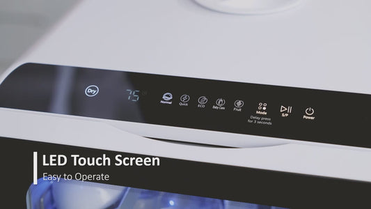 Countertop Portable Dishwasher 6 Washing Modes Hot Air Dry Storage 360° Spray Dual Water Supply Mini Dishwasher for 2-3 People