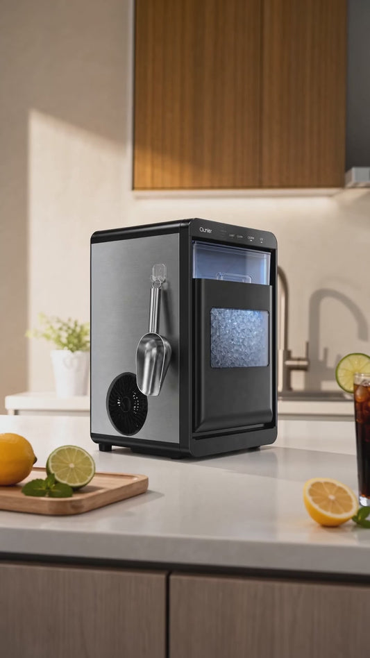 Countertop Portable Ice Maker Machine, Rapid Pellet Ice Production with LED Visible Window & Auto Self-Clean Function